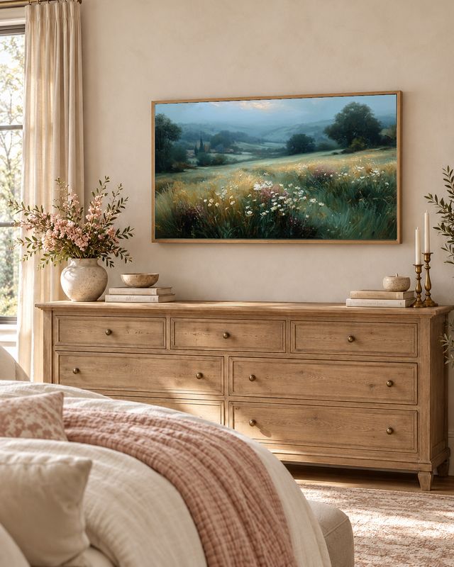 Misty Wildflower Meadow TV Art